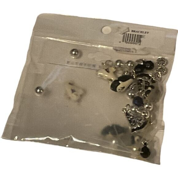 Halloween-Themed Silver & Black Charm Bracelet Kit - Picture 2 of 3